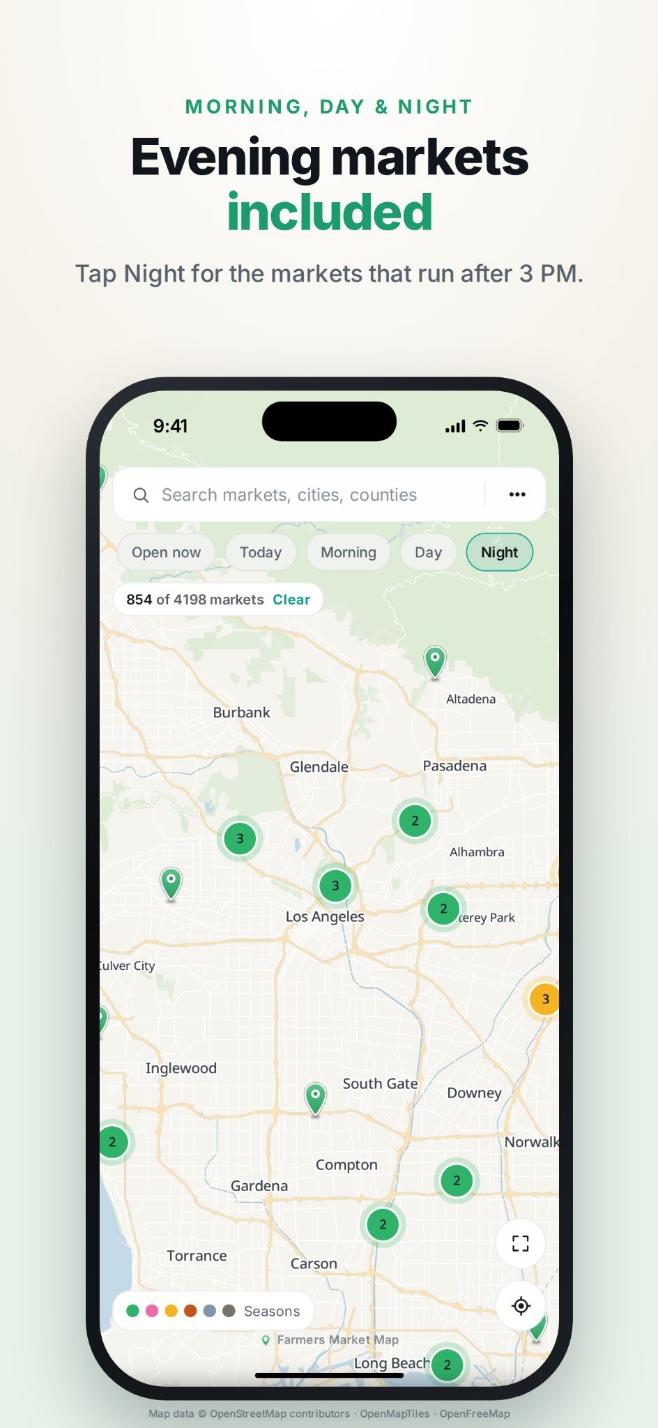 FMM night-market filter and map