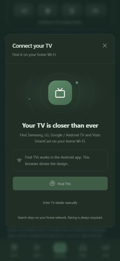 Connect your TV screen describing discovery on the home Wi-Fi network